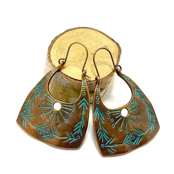 Independent Jewelry - NEW INVENTORY! Gorgeous Antiqued Copper Hoops with Patina Finish.​​